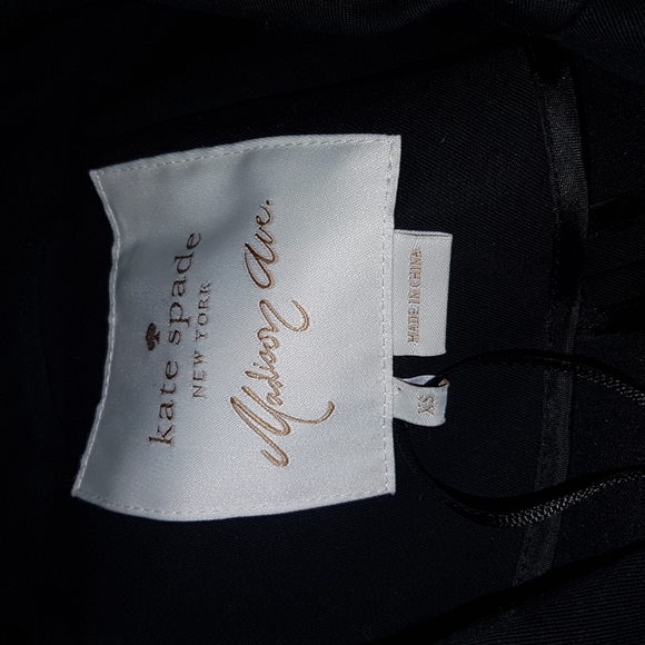 Kate Spade Black Trench Coat Floral Embroidery - Picture 2 of 4